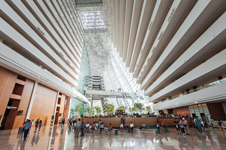SINGAPORE - OCTOBER 18, 2014: Marina Bay Sands Hotel interior.のeditorial素材