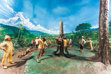 JAKARTA, INDONESIA - OCTOBER 19, 2014: Diorama in The Indonesian National History Museum below Monas.のeditorial素材