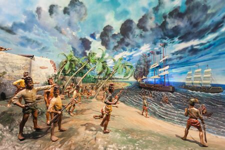 JAKARTA, INDONESIA - OCTOBER 19, 2014: Diorama in The Indonesian National History Museum below Monas.のeditorial素材