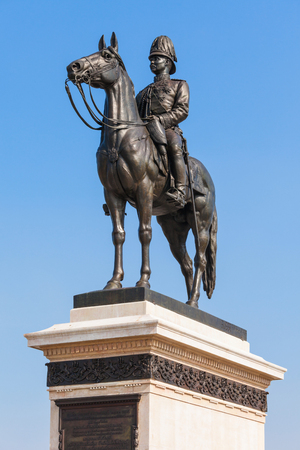 BANGKOK, THAILAND - NOVEMBER 11, 2014: King Rama V Monument is located in front of Ananta Samakhom Throne Hall in Bangkok, Thailand.のeditorial素材