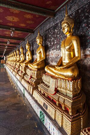 BANGKOK, THAILAND - NOVEMBER 11, 2014: Buddha statues in Wat Suthat, Bangkok.のeditorial素材