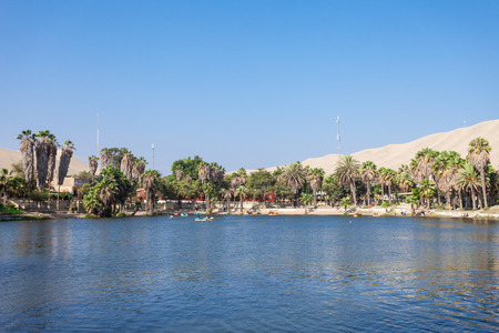 Huacachina oasis in the Ica Region, Peruの写真素材
