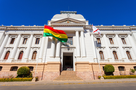 Supreme Court Of Bolivia In Sucre is located in Sucre, the constitutional capital of Boliviaの写真素材