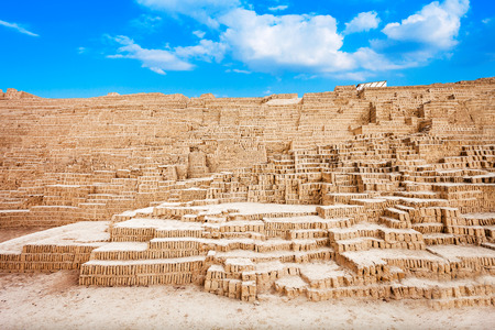 The Huaca Pucllana in the Miraflores district of Lima, Peruの写真素材