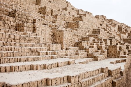 The Huaca Pucllana in the Miraflores district of Lima, Peruの写真素材
