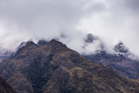 Very beautiful mountains in the dense cloudsの写真素材