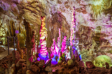 Prometheus Cave (also Kumistavi Cave) near Tskaltubo in the Imereti region, Georgiaの写真素材