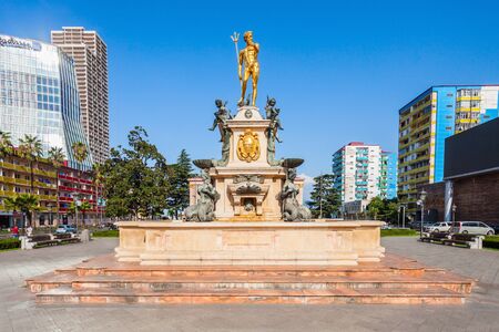 BATUMI, GEORGIA - SEPTEMBER 21, 2015: Neptune Monument near Ilya Chavchavadze State Drama Theatre in Batumi, Georgia.のeditorial素材