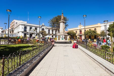 POTOSI, BOLIVIA - MAY 21, 2015: 10 November Square (Plaza 10 de Noviembre) is a main square in...