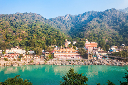 RISHIKESH, INDIA - NOVEMBER 12, 2015: Trayambakeshwar temple in Rishikesh, India. Trayambakeshwar is...