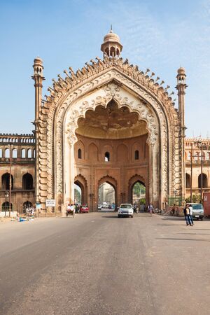LUCKNOW, INDIA - NOVEMBER 15, 2015: The Rumi Darwaza (Turkish Gate) in Lucknow, Uttar Pradesh state of India is an imposing gateway.のeditorial素材