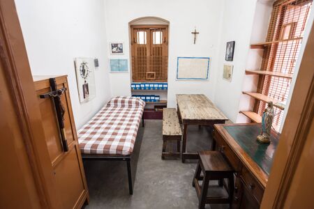 KOLKATA, INDIA - NOVEMBER 24, 2015: Mother Teresa room interior at the Missionaries of Charitys...