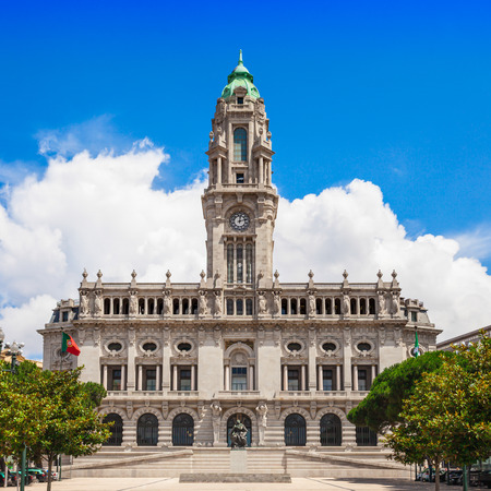 Porto City Hall on Liberdade Square, Portoの写真素材