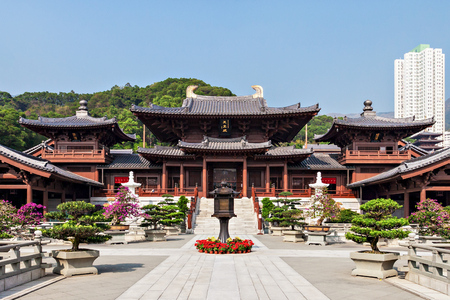 Pagoda at Nan Lian Garden, Chi Lin Nunnery, Hong Kongの写真素材