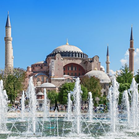 Hagia Sophia in Istanbul, Turkey. Hagia Sophia is the greatest monument of Byzantine Culture.のeditorial素材