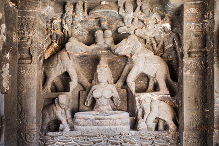 Ellora caves near Aurangabad, Maharashtra state in Indiaのeditorial素材