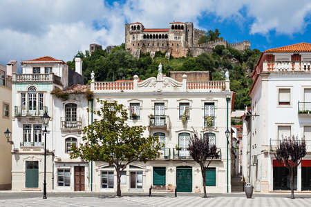 Central square in Leiria, Leiria district, Portugalのeditorial素材