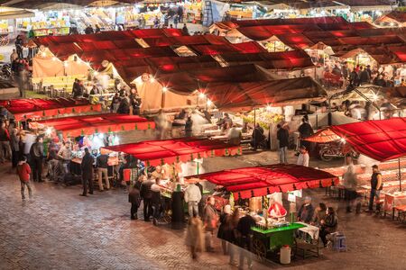 MARRAKECH, MOROCCO - FEBRUARY 22, 2016: Jemaa el Fna (also Jemaa el-Fnaa, Djema el-Fna or Djemaa el-Fnaa) is a square and market place in Marrakesh's medina quarter.のeditorial素材