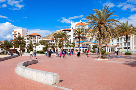 AGADIR, MOROCCO - FEBRUARY 21, 2016: Agadir seafront promenade in Morocco. Agadir is a major city in Morocco located on the shore of the Atlantic Ocean.のeditorial素材