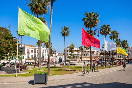 TANGIER, MOROCCO - MARCH 02, 2016: Grand Socco (meaning Big Square, officially known as Place du Grand 9 Avril 1947) is a square in the medina area of central Tangier, Morocco.のeditorial素材