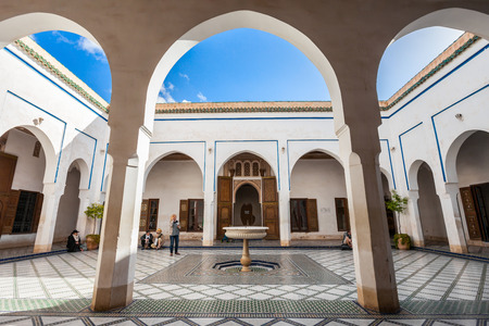 MARRAKECH, MOROCCO - FEBRUARY 22, 2016: The Marrakesh Bahia Palace is a palace and a set of gardens located in Marrakesh, Morocco.のeditorial素材
