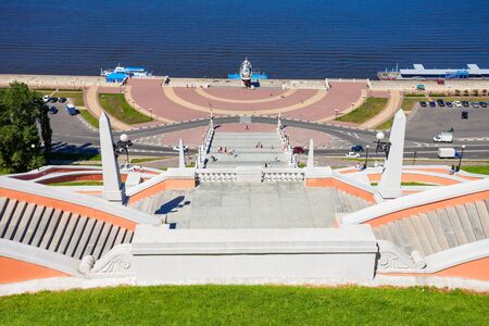 Chkalov ladder (also Volzhskaya staircase) is a staircase in Nizhny Novgorod, which connects the Upper Volga and the Lower Volga embankment, Russia.の写真素材