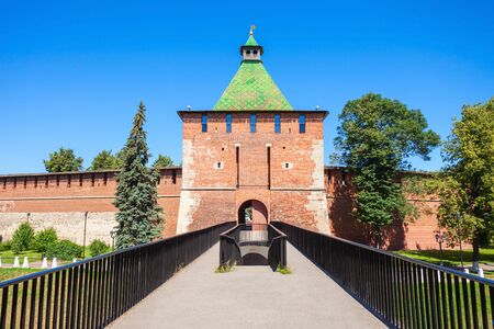 Tower of Nicholas (or Nikolskaya Tower) of Nizhny Novgorod Kremlin. Kremlin is a fortress in the historic city center of Nizhny Novgorod in Russia.のeditorial素材