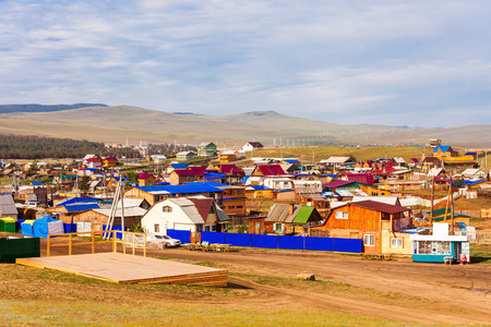 Khuzhir village on Olkhon island. Khuzhir situated near Baikal lake in Siberia, Russia.の写真素材