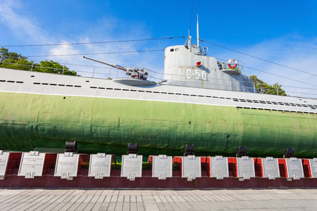VLADIVOSTOK, RUSSIA - JULY 17, 2016: Memorial Submarine Museum S-56 in Vladivostok, Primorsky Krai in Russia.のeditorial素材