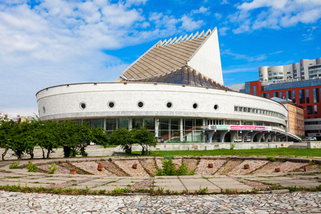 NOVOSIBIRSK, RUSSIA - JULY 04, 2016: Globus (Novosibirsk Academic Theatre) is a theatre in Novosibirsk city, Siberia, Russia. Formerly it was known as Young Spectator's theatre.のeditorial素材