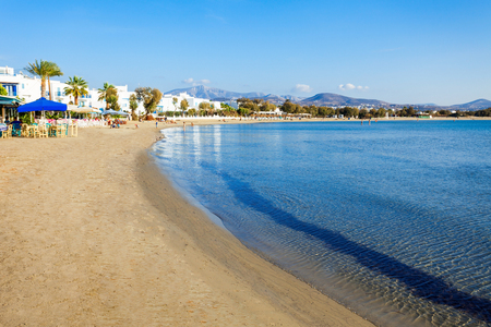 Naxos Agios Georgios city beach or Saint George beach, Naxos island in Greeceの写真素材