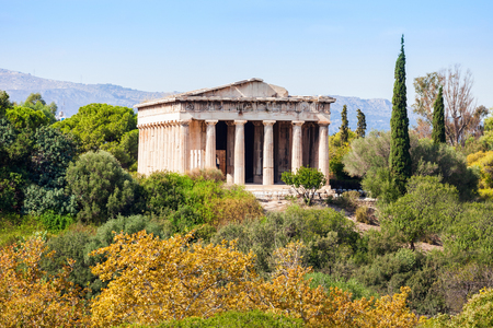The Temple of Hephaestus or Hephaisteion also Hephesteum is a well-preserved dorian greek temple, located at the north-west side of the Agora of Athens, Greece.のeditorial素材