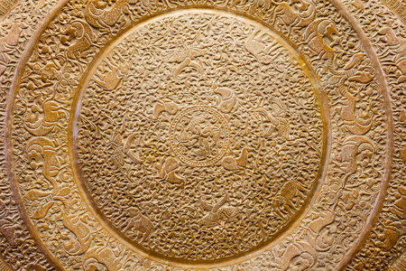 COLOMBO, SRI LANKA - FEBRUARY 27, 2017: Plate exhibit inside the National Museum of Colombo, Sri Lanka. Sri Lanka National Museum is the largest museum in Sri Lanka.のeditorial素材