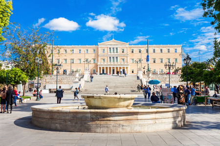The Hellenic Parliament building on Syntagma Square in Athens, Greeceのeditorial素材