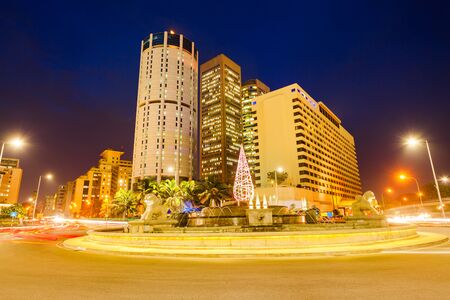 Colombo city skyline at night. Colombo is the commercial capital and largest city of Sri Lanka.のeditorial素材
