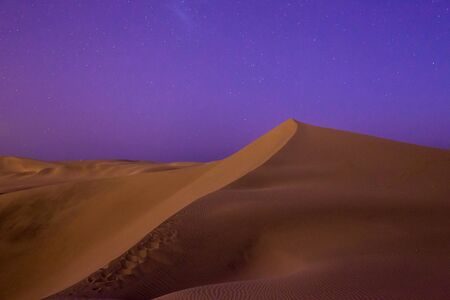 Huacachina desert dunes at night, Ica Region, Peruの写真素材