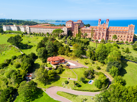 University Center or Comillas Pontifical University or Universidad Pontificia is a private university in Comillas, Spainの写真素材