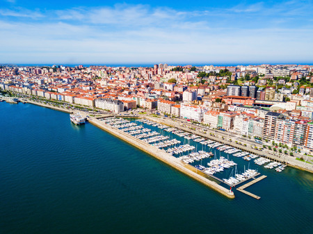 Santander city aerial panoramic view. Santander is the capital of the Cantabria region in Spainの写真素材