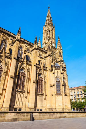 The Cathedral of the Good Shepherd located in the San Sebastian Donostia city, Basque Country in Spainの写真素材
