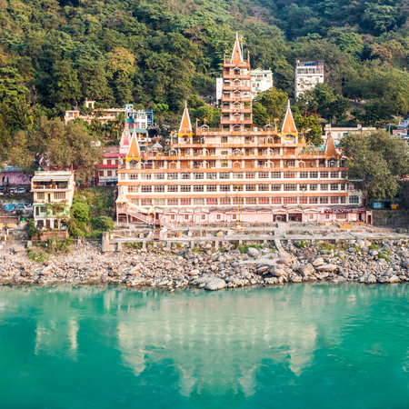 RISHIKESH, INDIA - NOVEMBER 12, 2015: Trayambakeshwar temple in Rishikesh, India. Trayambakeshwar is believed to be one of the twelve Jyotirlingas of Lord Shiva.のeditorial素材