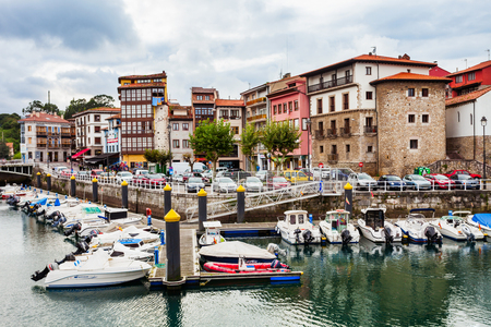 LLANES, SPAIN - SEPTEMBER 25, 2017: Yachts at the marina of Llanes city, Asturias province in northern Spainのeditorial素材