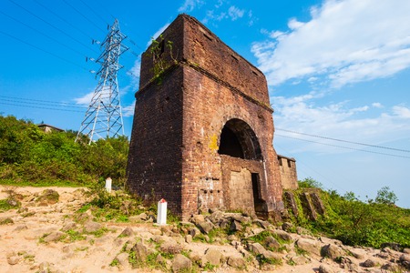 Old buildings at the Hai Van Quan pass in Danang city in Vietnam