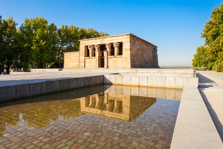 The Temple of Debod or Templo de Debod is an ancient Egyptian temple that was rebuilt in Madrid, Spain.の写真素材