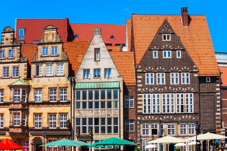 Marktplatz or market square in the old town of Bremen, Germanyのeditorial素材