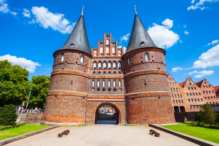 Holsten Gate or Holstein Tor or later Holstentor is a city gate and museum in the Lubeck old town in Germanyのeditorial素材