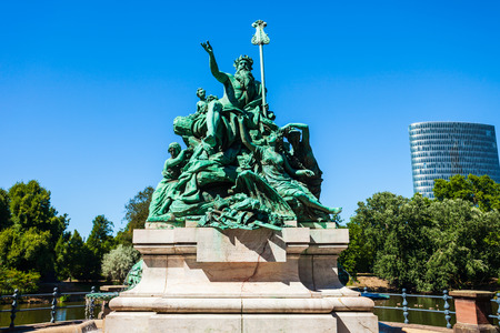 Father Rhine and his Daughters monuments near the K21 Art Collection museum building in Dusseldorf city in Germanyのeditorial素材