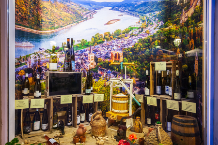 BACHARACH, GERMANY - JUNE 25, 2018: Souvenir store showcase in Bacharach old town in Germanyのeditorial素材