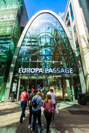 HAMBURG, GERMANY - JULY 07, 2018: Europa Passage is a large shopping mall in the Altstadt quarter of Hamburg, Germanyのeditorial素材