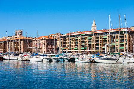Old Port in Marseille. Marseille is the second largest city of France.の写真素材