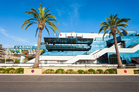 CANNES, FRANCE - SEPTEMBER 24, 2018: Casino Barriere at the Palais des Festivals et des Congres de Cannes building in Cannes city in Franceのeditorial素材